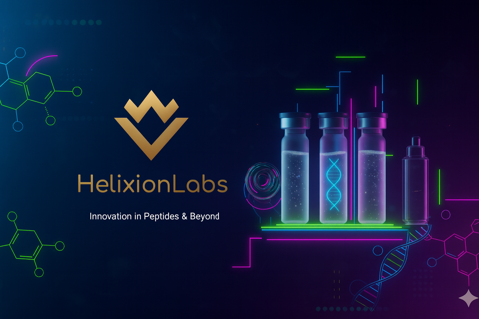 Helixion Labs. Leaders in advanced peptide innovation, research excellence, and biotechnology discovery.